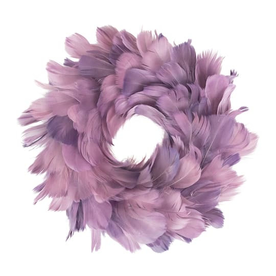 Northlight Layered Purple Feather 10-Inch Unlit Wreath, One Size, Purple